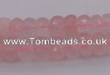 CRB304 15.5 inches 5*8mm - 10*14mm faceted rondelle rose quartz beads