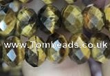 CRB3040 15.5 inches 6*8mm faceted rondelle yellow tiger eye beads