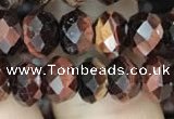 CRB3043 15.5 inches 6*8mm faceted rondelle red tiger eye beads