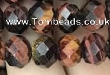 CRB3044 15.5 inches 8*10mm faceted rondelle red tiger eye beads