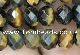 CRB3047 15.5 inches 6*8mm faceted rondelle mixed tiger eye beads