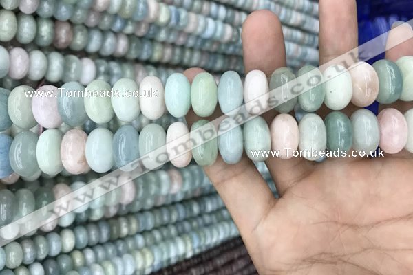 CRB3064 15.5 inches 8*14mm rondelle morganite gemstone beads