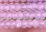 CRB3101 15.5 inches 2*3mm faceted rondelle tiny rose quartz beads