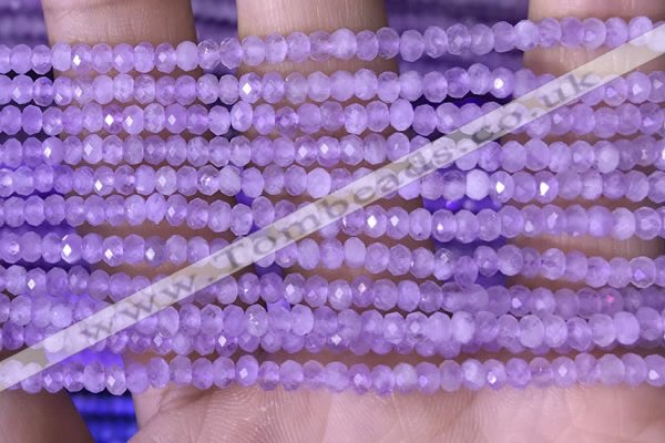 CRB3104 15.5 inches 2*3mm faceted rondelle tiny lavender amethyst beads