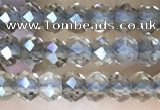 CRB3105 15.5 inches 2*3mm faceted rondelle tiny smoky quartz beads