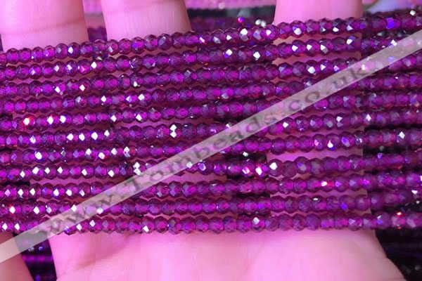 CRB3112 15.5 inches 2*3mm faceted rondelle tiny garnet beads