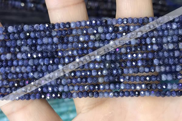 CRB3113 15.5 inches 2*3mm faceted rondelle tiny sapphire beads