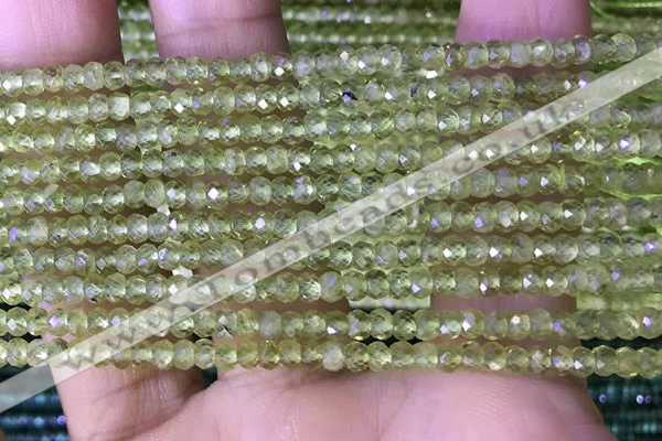 CRB3115 15.5 inches 2*3mm faceted rondelle tiny peridot beads