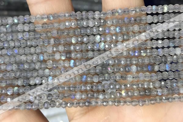 CRB3121 15.5 inches 2*3mm faceted rondelle tiny labradorite beads