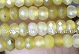 CRB3124 15.5 inches 2*3mm faceted rondelle tiny yellow opal beads