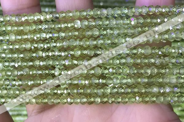 CRB3156 15.5 inches 2.5*4mm faceted rondelle tiny peridot beads