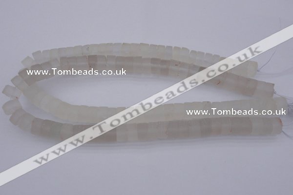 CRB316 15.5 inches 8*12mm tyre white crystal gemstone beads