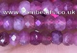 CRB3160 15.5 inches 2.5*4mm faceted rondelle tiny pink tourmaline beads