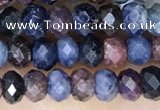 CRB3161 15.5 inches 2.5*4mm faceted rondelle tiny ruby & sapphire beads
