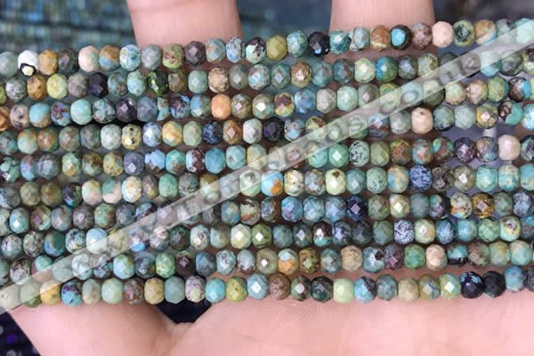 CRB3168 15.5 inches 2.5*4mm faceted rondelle tiny turquoise beads