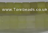 CRB319 15.5 inches 8*12mm tyre matte lemon quartz gemstone beads