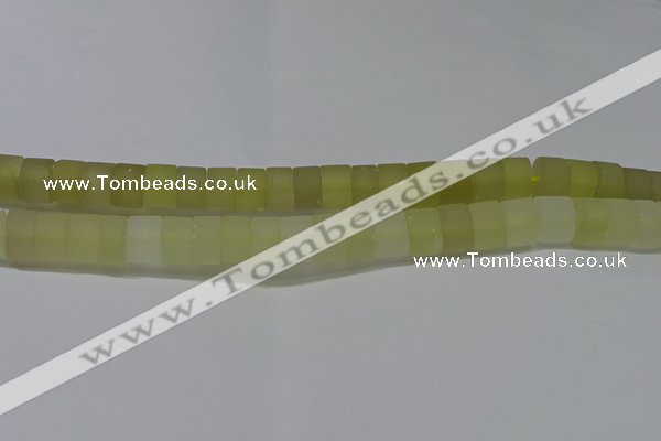 CRB319 15.5 inches 8*12mm tyre matte lemon quartz gemstone beads