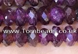 CRB3190 15.5 inches 4*6mm faceted rondelle tiny red garnet beads