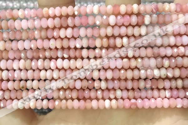 CRB3202 15.5 inches 2.5*4mm faceted rondelle pink opal beads