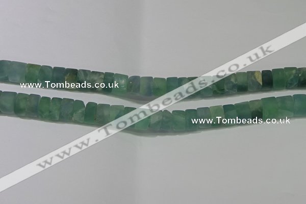 CRB322 15.5 inches 8*12mm tyre matte fluorite gemstone beads