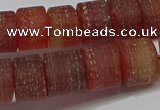 CRB325 15.5 inches 8*12mm tyre matte red agate gemstone beads