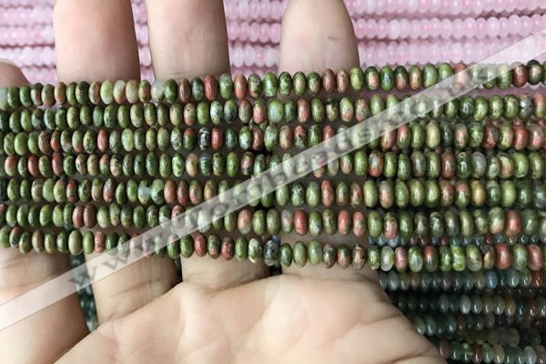 CRB4007 15.5 inches 2.5*4.5mm rondelle unakite beads wholesale