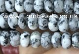 CRB4047 15.5 inches 4*6mm rondelle black & white spot stone beads