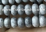 CRB4052 15.5 inches 4*6mm rondelle grey picture jasper beads wholesale