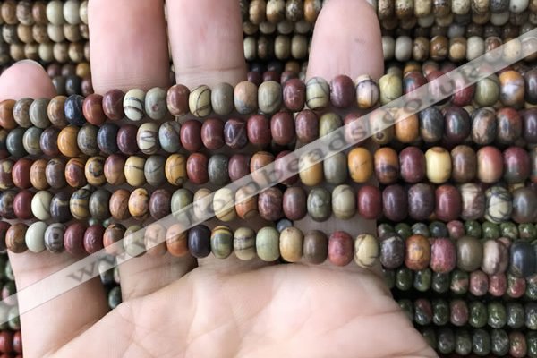 CRB4053 15.5 inches 4*6mm rondelle picasso jasper beads wholesale