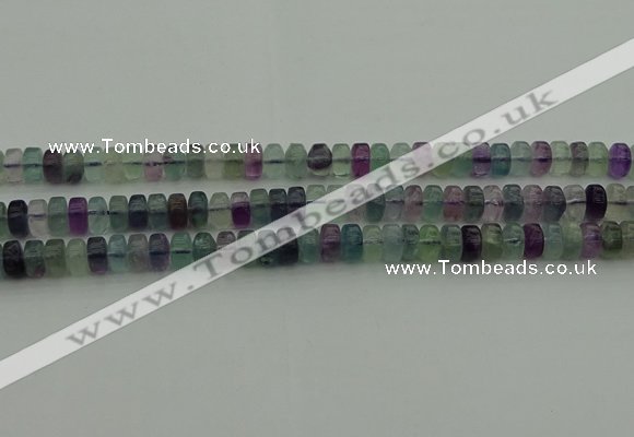 CRB406 15.5 inches 5*8mm rondelle fluorite gemstone beads
