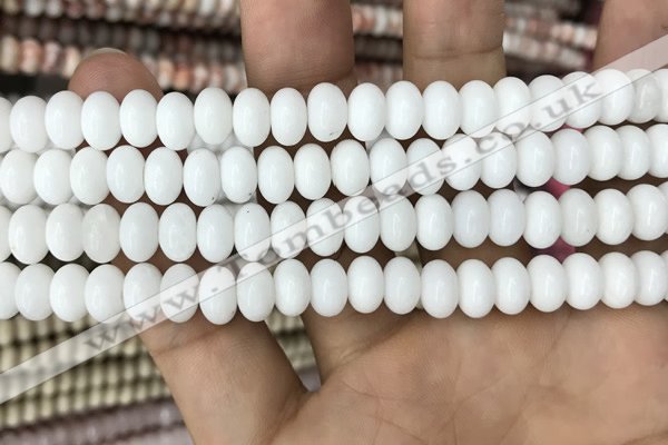 CRB4071 15.5 inches 5*8mm rondelle white porcelain beads wholesale