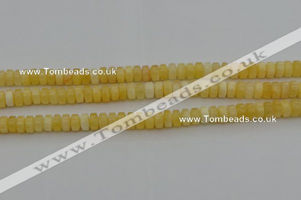 CRB410 15.5 inches 5*8mm rondelle yellow jade beads wholesale