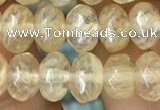 CRB4111 15.5 inches 5*8mm faceted rondelle yellow watermelon beads