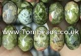 CRB4118 15.5 inches 5*8mm faceted rondelle unakite beads