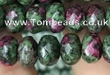 CRB4119 15.5 inches 5*8mm faceted rondelle imitation ruby zoisite beads