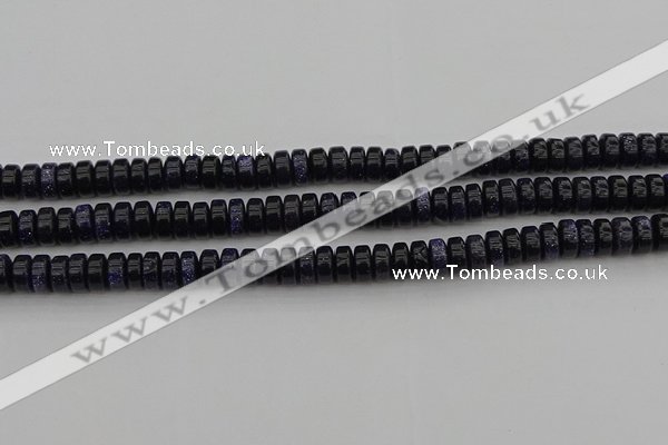 CRB420 15.5 inches 5*8mm rondelle blue goldstone beads wholesale