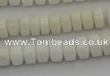 CRB423 15.5 inches 5*8mm rondelle white porcelain beads wholesale