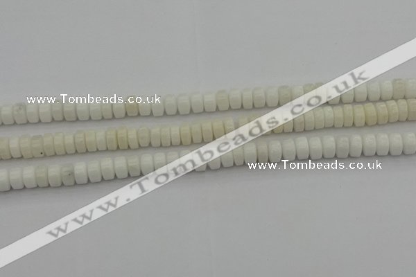 CRB423 15.5 inches 5*8mm rondelle white porcelain beads wholesale