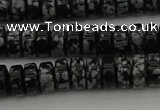 CRB431 15.5 inches 5*8mm rondelle snowflake obsidian beads