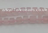 CRB450 15.5 inche 5*8mm tyre matte rose quartz gemstone beads