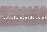 CRB451 15.5 inche 6*10mm tyre matte rose quartz gemstone beads