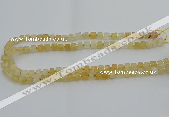 CRB453 15.5 inche 5*8mm tyre matte citrine gemstone beads