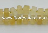 CRB454 15.5 inche 6*10mm tyre matte citrine gemstone beads