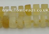 CRB455 15.5 inche 8*12mm tyre matte citrine gemstone beads