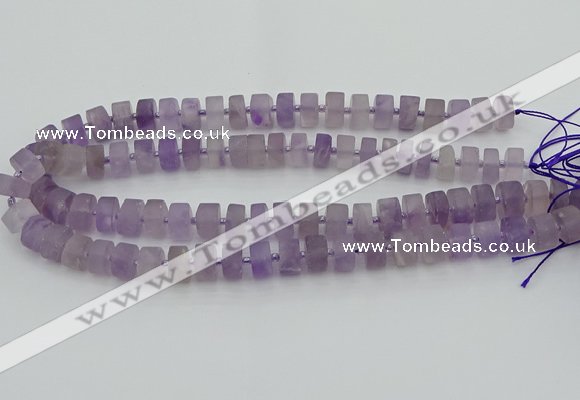 CRB456 15.5 inche 5*8mm tyre matte amethyst gemstone beads