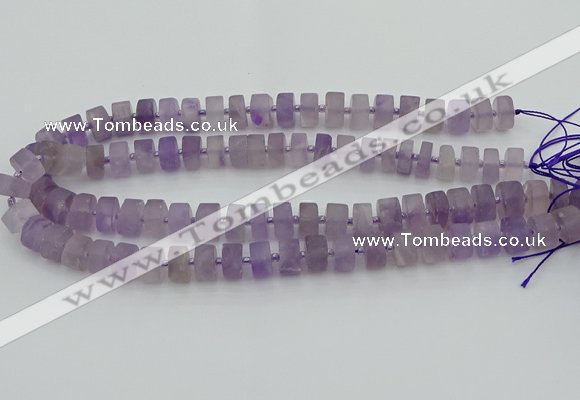 CRB457 15.5 inche 6*10mm tyre matte amethyst gemstone beads