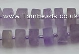 CRB458 15.5 inche 8*12mm tyre matte amethyst gemstone beads