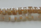 CRB462 15.5 inche 5*8mm tyre matte moonstone gemstone beads