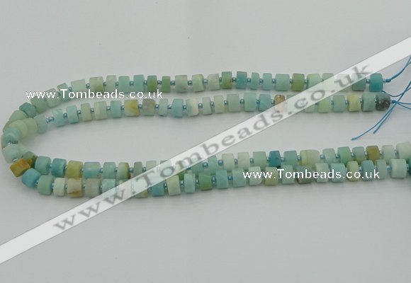 CRB468 15.5 inche 5*8mm tyre matte amazonite gemstone beads