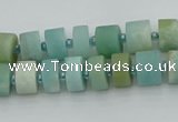 CRB469 15.5 inche 6*10mm tyre matte amazonite gemstone beads